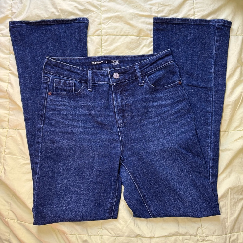 Old Navy Women's Dark Blue flare Leg Jeans